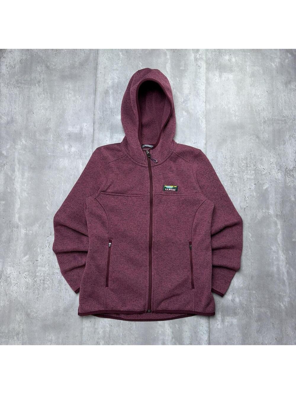 Y2K Burgundy L.L. Bean Fleece Zip Up Hoodie